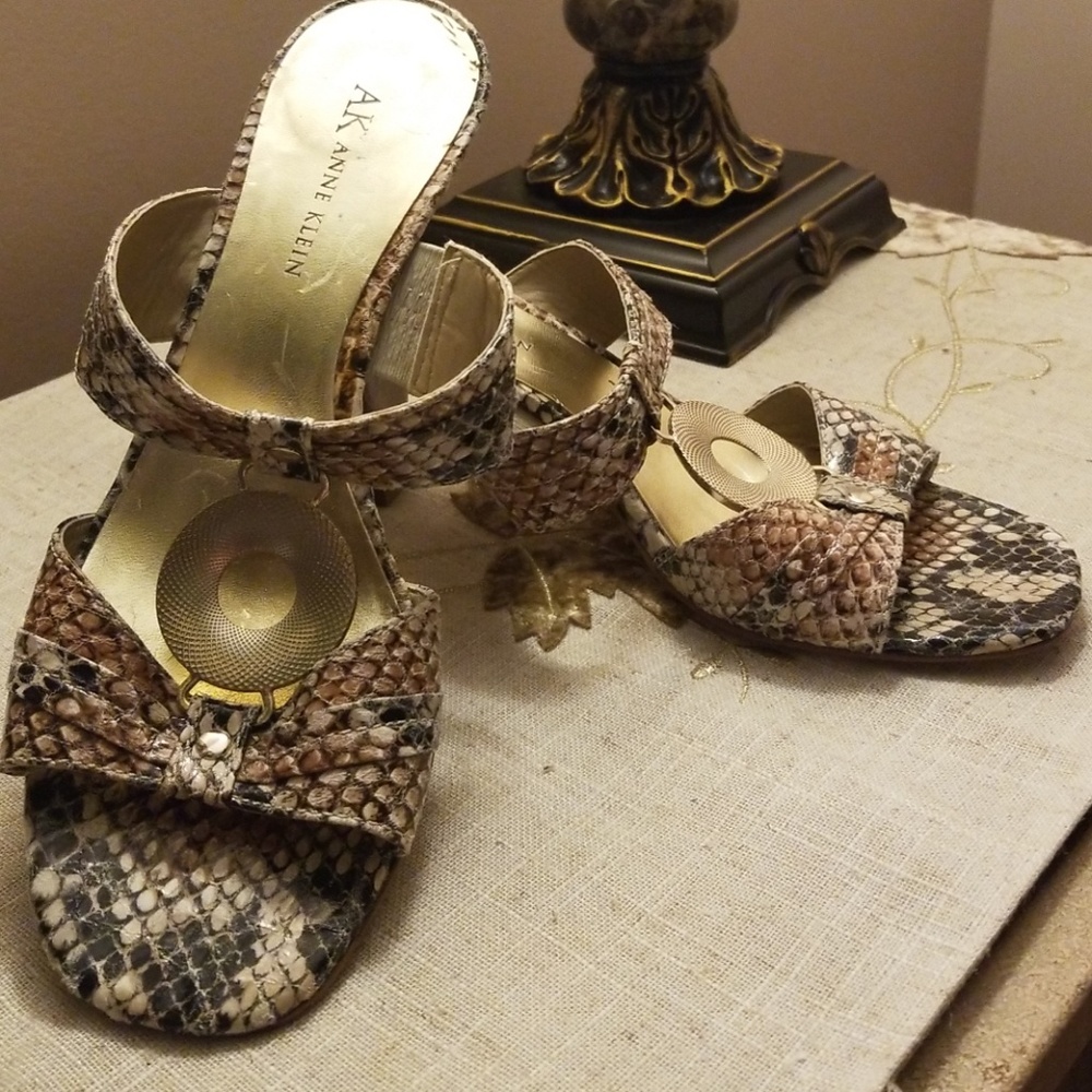Multi colored slip on heels